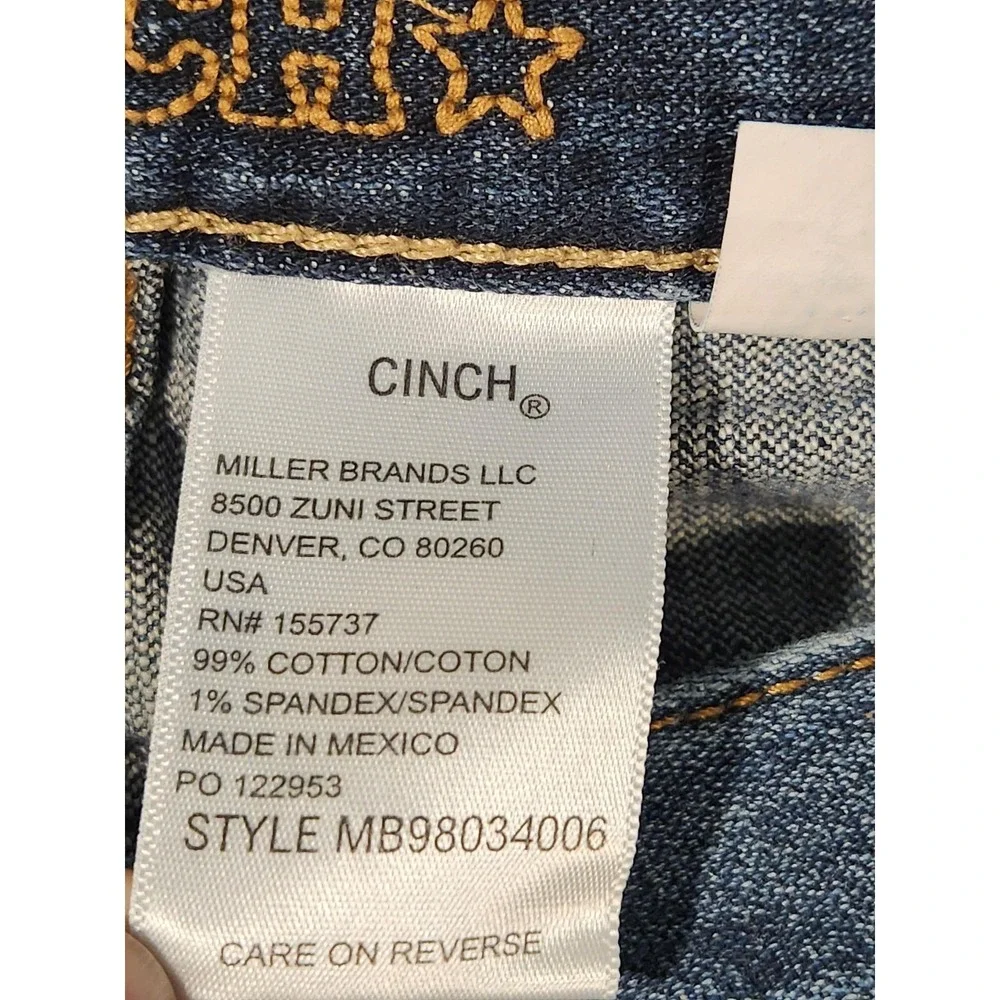 Cinch Silver Label Mens Jeans 40x32 Blue Straight Leg Western Equestrian‎ Denim